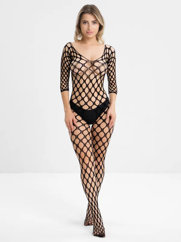 Sajiero Spotty Large Circle Hole Sexy Full Body Stocking