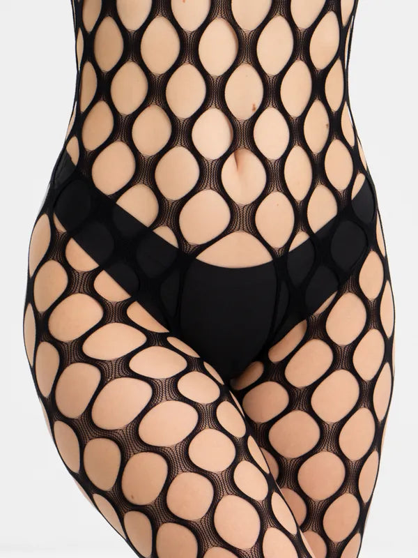 Sajiero Spotty Large Circle Hole Sexy Full Body Stocking